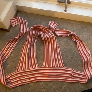 STRIPED CIDER HALTER TOP